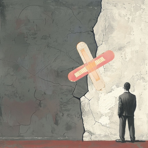 Crack in the wall illustration